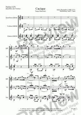 page one of Cacique (GKM/Score & Parts)