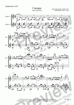 page one of Cacique (GD/Score & Parts))