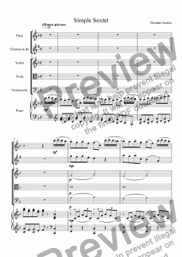 page one of Simple Sextet (3rd mvt, the original) (live mp3!)