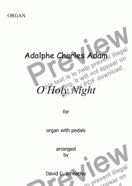 page one of O Holy Night! (Adolphe Adam) for organ solo