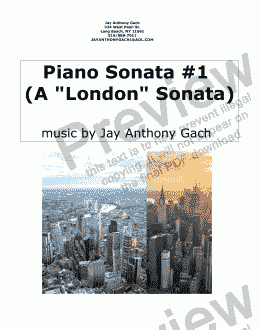 page one of A "London" Sonata (Piano Sonata #1)