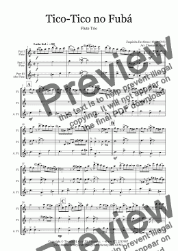 page one of Tico-Tico no Fubá - Choro - Flute Trio
