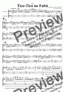 page one of Tico-Tico no Fubá - Choro - Duet Bassoon