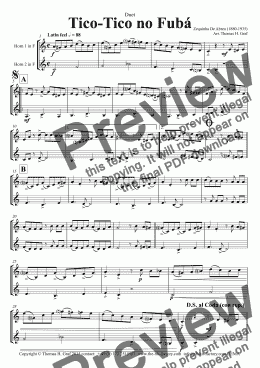 page one of Tico-Tico no Fubá - Choro - Duet Horn