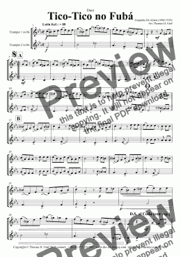 page one of Tico-Tico no Fubá - Choro - Duet Trumpet