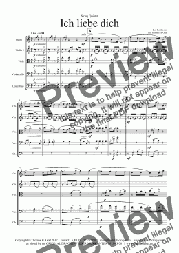 page one of Ich liebe dich - Beethoven goes Polka - String Orchestra