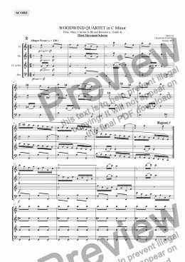 page one of WOODWIND QUARTET in C Minor - Third Movement Scherzo Fl. Ob. Cl.in Bb. Bsn. (TRIO in separate file)(Grades 4-6)