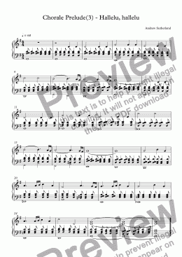 page one of Chorale Prelude - Hallelu, hallelu(3)