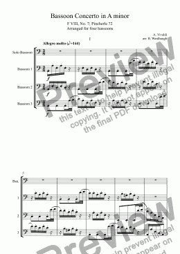 page one of Bassoon Concerto in A minor