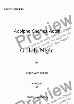 page one of O Holy Night! (Adolphe Adam) for Bb trumpet and organ