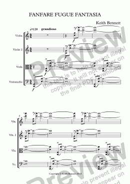 page one of Fanfare Fugue Fantasia 