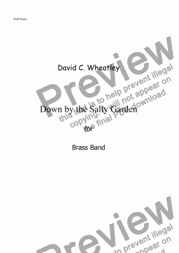 page one of Down by the Sally Garden for brass band