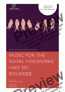 page one of Music for the Royal Fireworks HWV 351 - Bourree