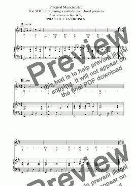 page one of ABRSM Grade 5 Practical Musicianship 5D1 Practice Exercises