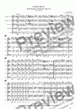 page one of Beethoven: Turkish March (The Ruins of Athens) Op.113 - brass quintet