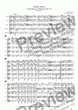 page one of Turkish March  (The Ruins of Athens) Op.113