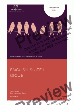 page one of English Suite II: Gigue