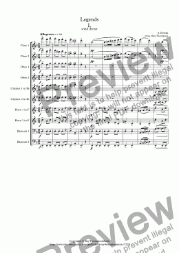 page one of Dvorak: Legends Op.59 Mvt. I. - wind dectet