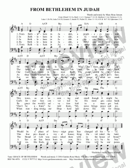 page one of From Bethlehem in Judah (Christmas hymn)