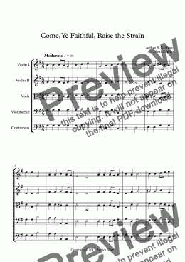 page one of Come, Ye Faithful, Raise the Strain - Score and parts