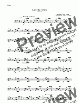 page one of La Bella Cubana Viola Orquesta de Cuerda