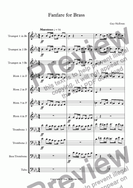 page one of Fanfare for Brass