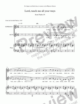 page one of "Lord, teach me all your ways" for SA duet & piano