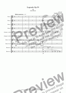 page one of Dvorak: Legends Op.59 Mvt.4 - wind dectet