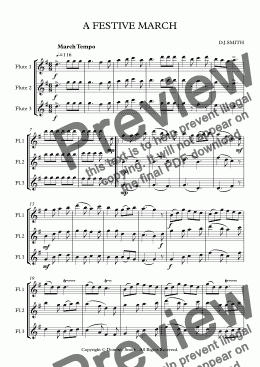 page one of A FESTIVE MARCH (flute trio)