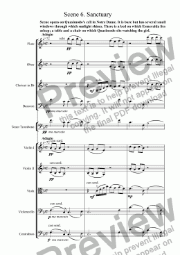 page one of QUASIMODO - Opera - Act 2 Scene 6 - Sanctuary