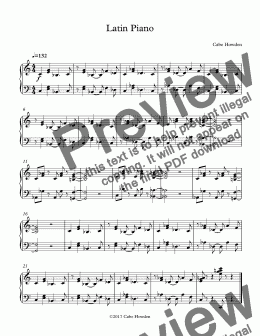 page one of Latin Piano - Full Score