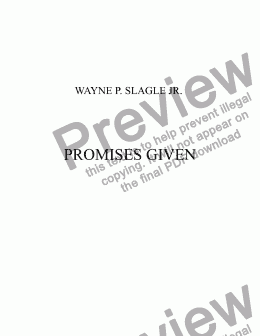 page one of PROMISES GIVEN