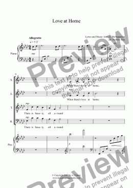page one of Love at Home - Choir
