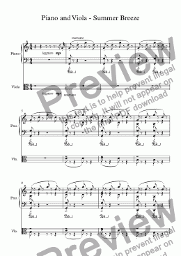 page one of Piano and Viola - Summer Breeze