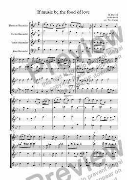 page one of If music be the food of love (Purcell)