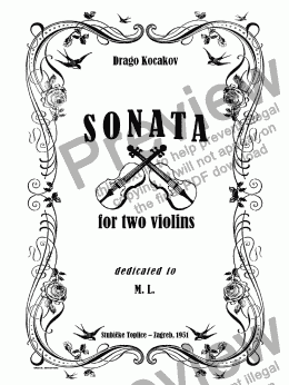 page one of Sonata for Two Violins "Intimus"