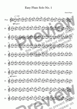 page one of Easy Flute Solo No. 1