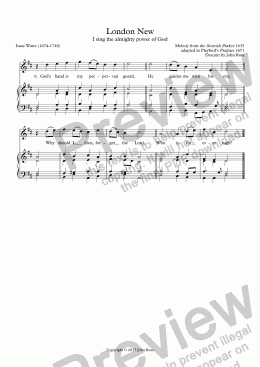 page one of London New (I sing the almighty power of God) - Descant