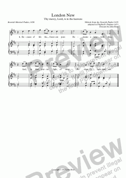 page one of London New (Thy mercy, Lord, is in the heavens) - Descant