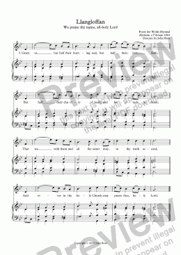 page one of Llangloffan (We praise thy name, all-holy Lord) - Descant