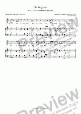 page one of St Stephen (With Christ we share a mystic grave) - descant & reharmonization