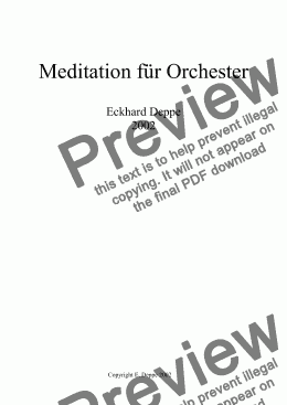 page one of Meditation für Orchester