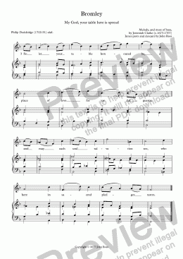 page one of Bromley (My God, your table here is spread) - Descant