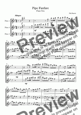 page one of Pipe Fanfare - Flute Trio