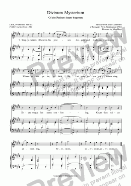 page one of Divinum mysterium (Corde natus) (Of the Father's love begotten) - Descant