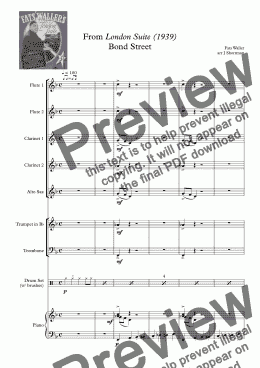 page one of From London Suite: Bond Street - Thomas 'Fats' Waller (arranged for training Wind Band)