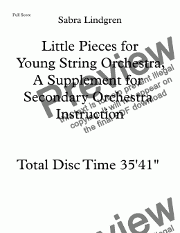 page one of Little Pieces for Young String Orchestra, A Supplement for Secondary Orchestra Instruction