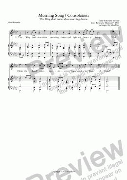 page one of Morning Song (86.86) (Consolation) (The King shall come when morning dawns) - Reharmonization with descant