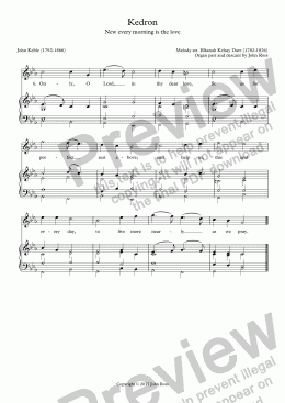 page one of Kedron (New every morning is the love) - Reharmonisation & descant