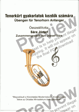 page one of Tenorkürt gyakorlatok kezdők számára/Übengen vür Tenorhorn Anfanger